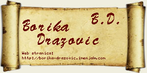 Borika Dražović vizit kartica
